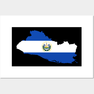 El Salvador Map Flag Posters and Art